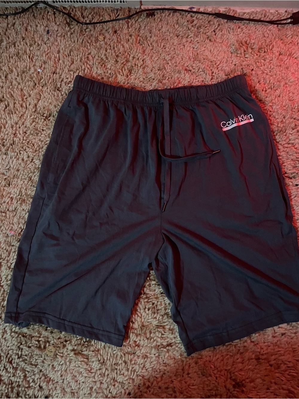 Calvin Klein Black Logo Drawstring Lounge Shorts